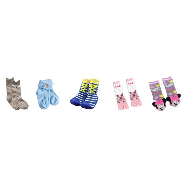 Eco - Friendly Elastane Kids Cotton Socks Breathable Bacterial Resisitant Cute