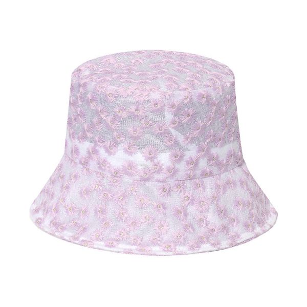 Summer Breathable Flower Lace Fisherman Hat Small Daisy Bucket Hat For Women