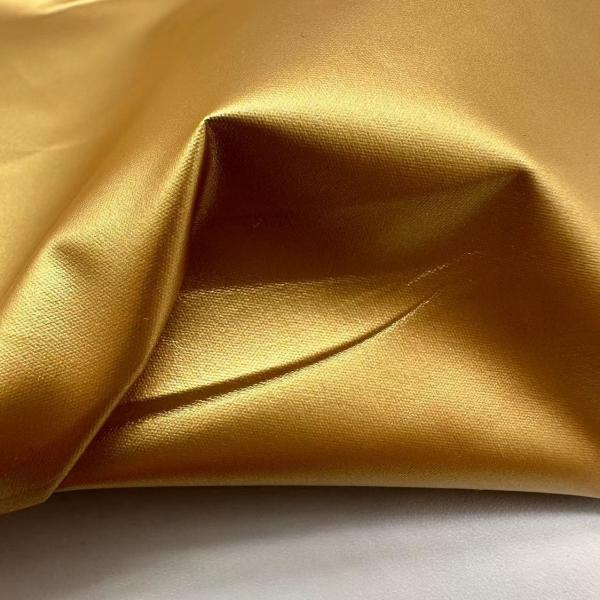 100% Polyester 104GSM Outdoor Jacket Fabric Water Resistant With Gilded Gold Fabric