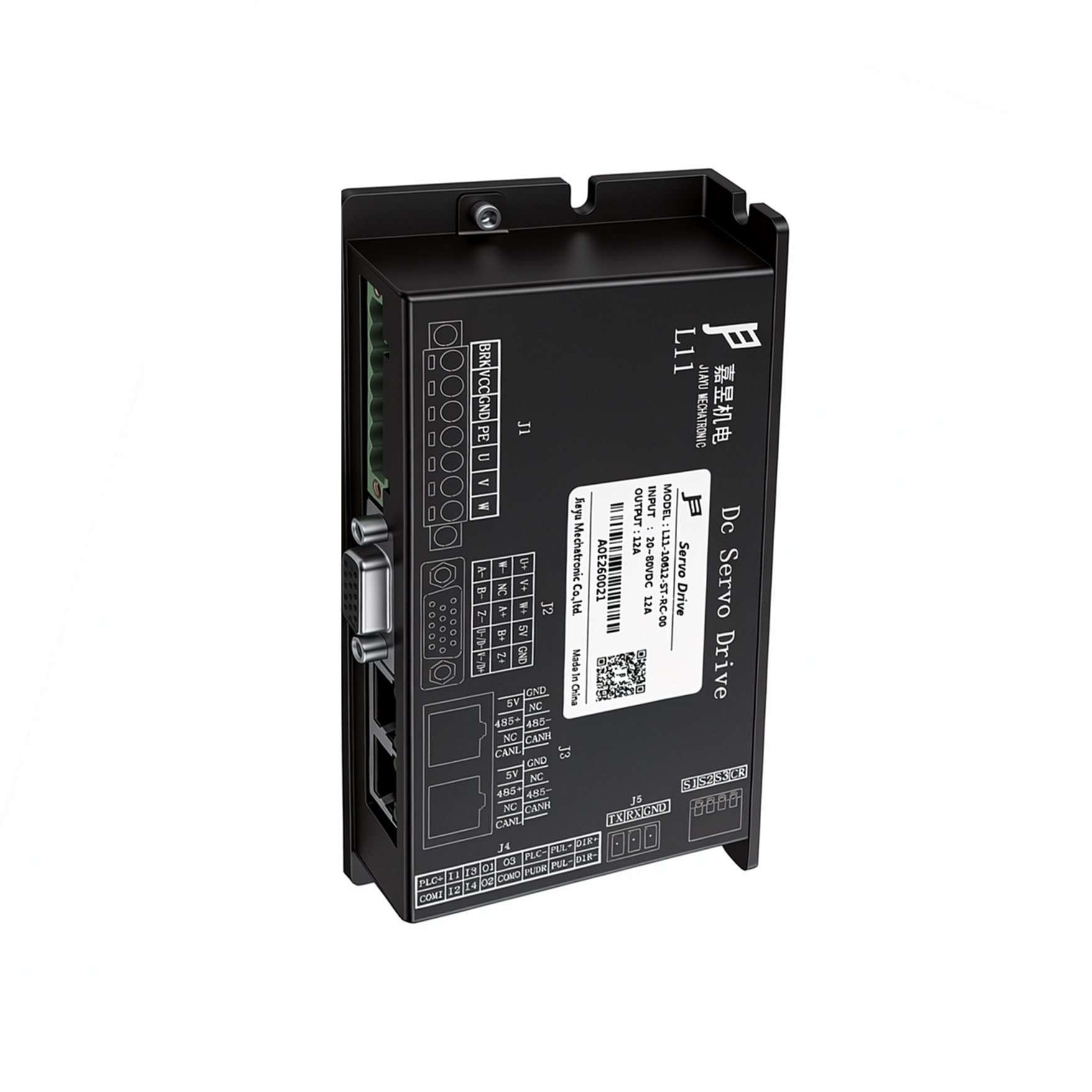 24-48V 12A low-voltage dc servo driver, RS232, RS485, CAN, supports incremental encoder and absolute encoder. Suitable for AGV inspection robots.