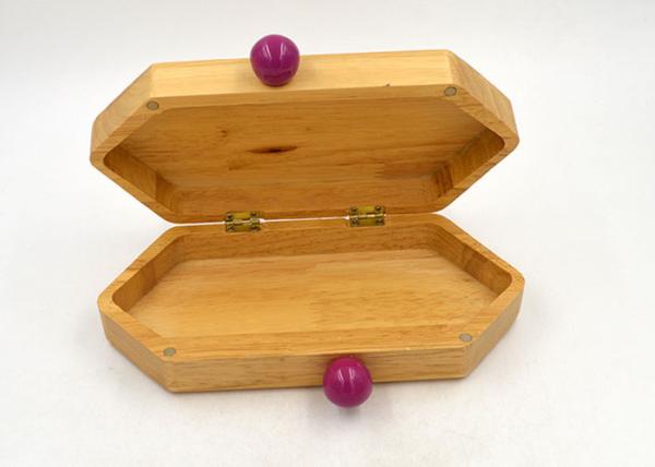 Handmade Vintage Wooden Clutch Bag Slim Timber Box Shaped For Dinner Party