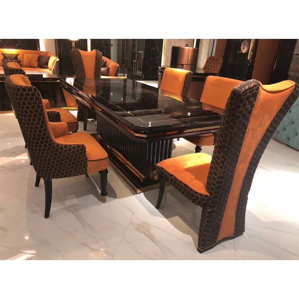 Мебель дома столовой изготовленного на заказ обеденного стола лака рояля узелка современного роскошная