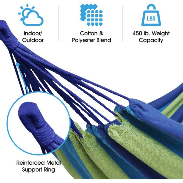 80-200 kg Weight Capacity Portable Camping Hammock Customized Request for Cotton Canvas