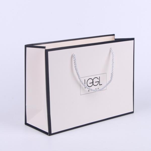 White Coated Kraft Paper Shopping Bags 300G Custom Cardboard Bags