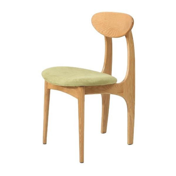 Couleur naturelle cadre en bois massif style nordique en PU/tissu en cuir chaise de salle à manger en bois rembourrée pour restaurant moderne à vendre