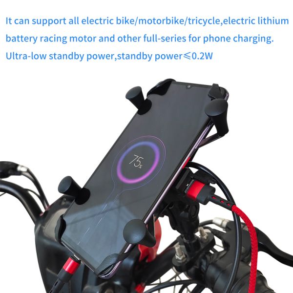 MORFAYER Dirt Bike Cell Phone Mount , 140cm 12W Bicycle Cell Phone Holder