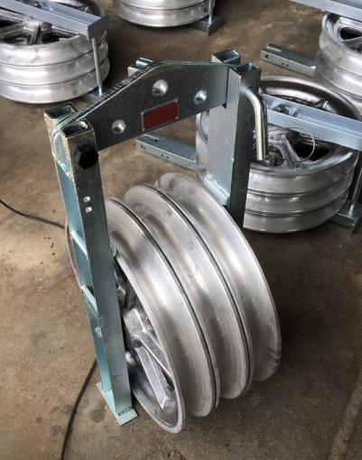 Large Diameter Wheels Cable Pulley Block Transmission Conductor Triple Aluminum Sheaves