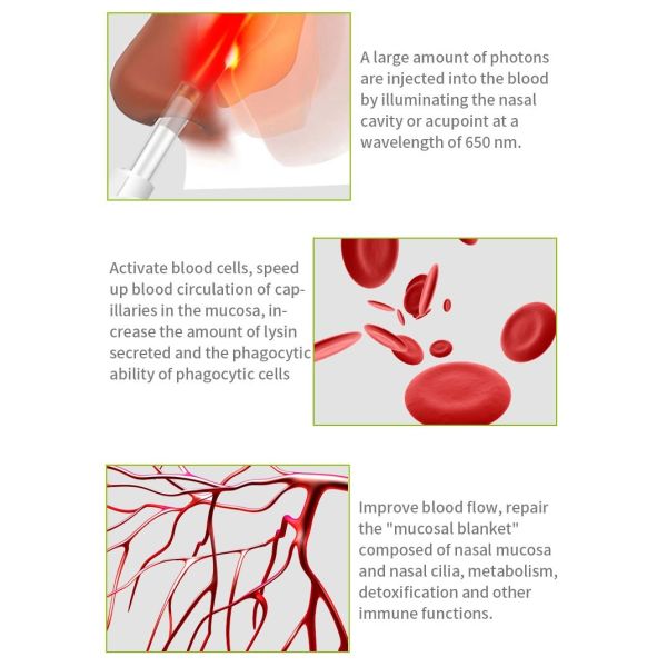 CE FDA 5mw Otitis Media Nasal Laser Therapy Device For Atrophic Rhinitis