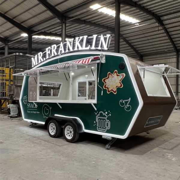 Remorque alimentaire personnalisable en fibre de verre, remorque de cuisine