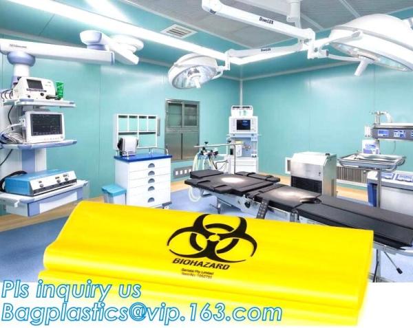 Medical biohazard bag PE safety red color waste bags for medical, biohazard trash bag on roll with cheap price, bagease
