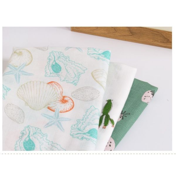 Super Absorbent Organic Muslin Receiving Blankets , Lightweight Cotton Fabric