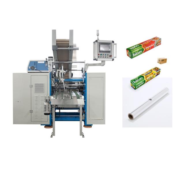 Food Grade High Speed Automatic Baking Paper Roll Aluminium Foil Rewinding Machine with Auto Labeling System