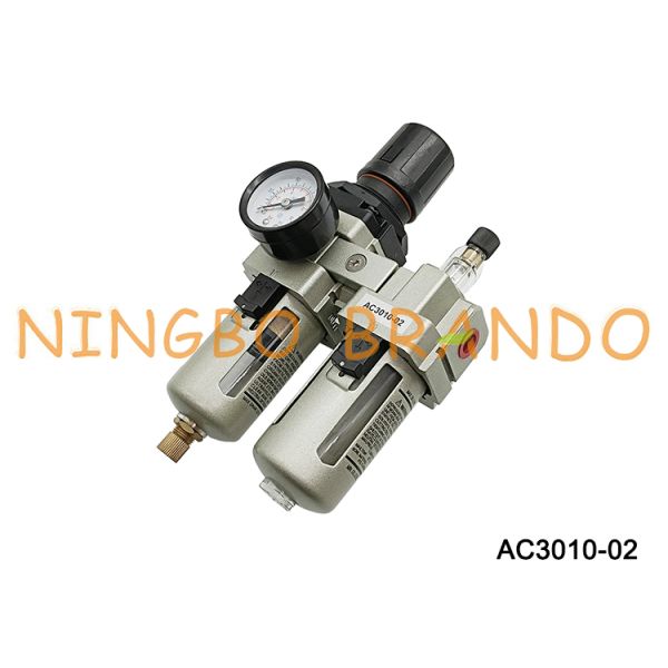 AC3010-02 1/4'' Filter Regulator Lubricator FRL Pneumatic Air Source Treatment