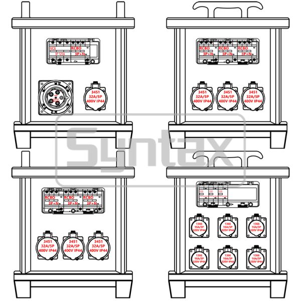 Syntax MK2 Portable Power Distribution Box 125A 3PH 400v Waterproof HDPE Distro Box 46*46*55CM