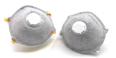 FFP1V Carbon Disposable Filter Mask , Disposable Gas Mask Grey Color