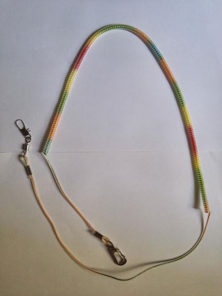 Fly fishing accessory finishing lanyard coil spring rainbow colors hot selling to Japan