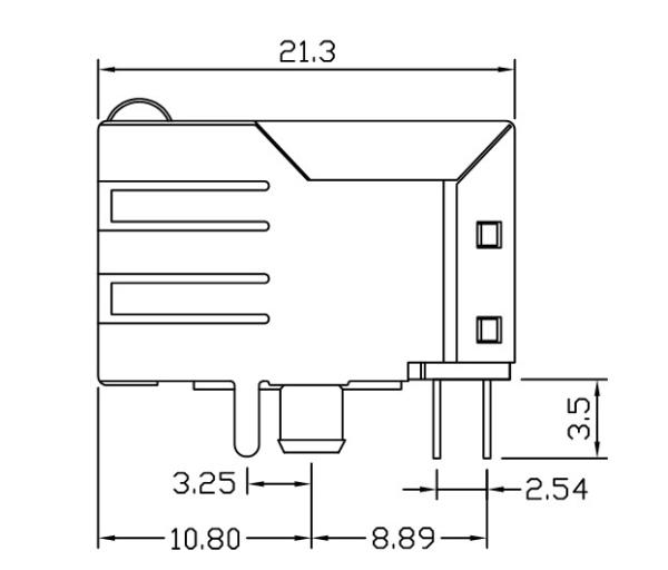 1x Magnetic RJ45 Jack PTC0001-01 | LPJF0017CNL LAN 10/ 100BASE