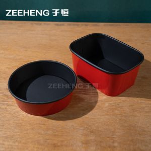 Disposable Paper Bowls With Lids For USA Market Black / Red Convenient And Practical