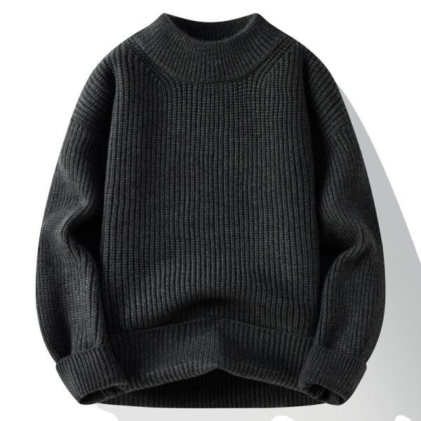 Stylish Men s Pullover Sweaters with Ribbed Hem Style from for Benefit Loose wired round neck sweater knit top