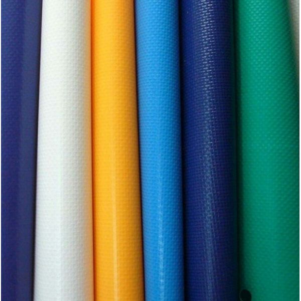 100% Polyester 610g Vinyl Coated PVC Tarpaulin Fabric Super Heavy Duty 18oz