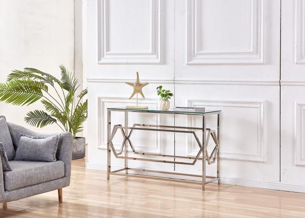 Luxury Glass Top Metal Console Table
