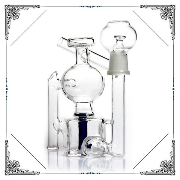 Mini Glass Recycler Square Base Oil Dab Rig Bongs Splits Percs Smoking Water Pipe Bongs