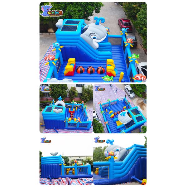Inflatable Whale Bouncy Castle Commercial Jumping Castle Bouncer Slide Playground