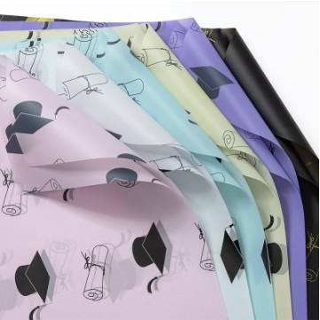 Graduation Season Waterproof Bow Book Flower Wrapping Paper College Entrance Examination Doctoral Cap Bouquet Wrapping Flower Paper Gift Flower Paper