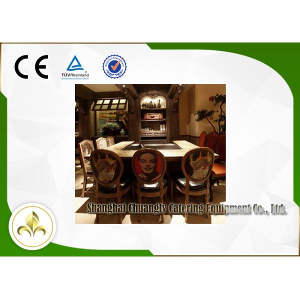 Гриль Hibachi прямоугольника 8 мест крытый, гриль японского ресторана на таблице