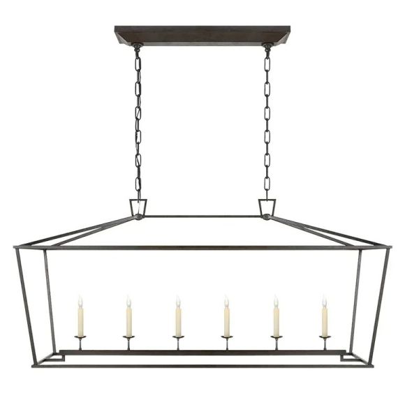 Loft Vintage Iron Birdcage Pendant Light Modern  Darlana Linear Lantern Chandelier（WH-AP-640）
