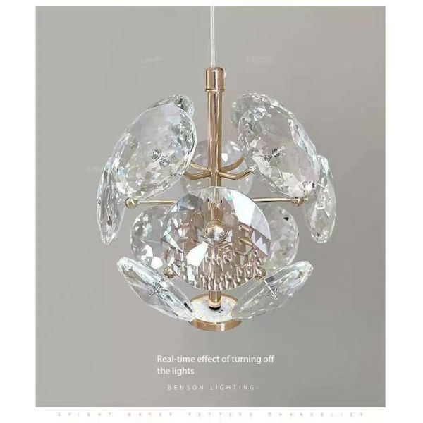 Modern Hotel Wedding Decor Crystal Hall Lamp With D120mm Light Source And 50000 Hours Lifespan Round Crystal Flower Pendant Light