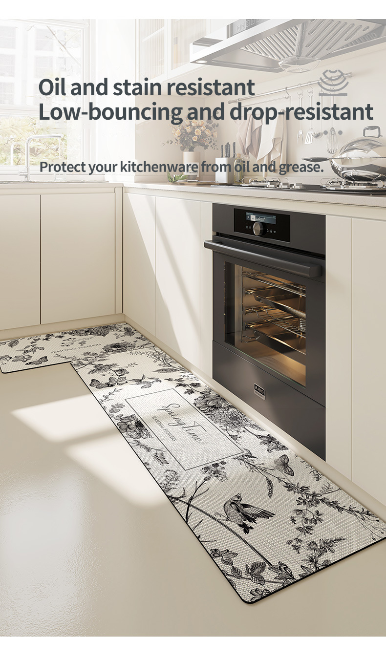 Non Slip Kitchen Mats for Floor Waterproof Stains and Grease Medium Thickness 0.4 0.6in
