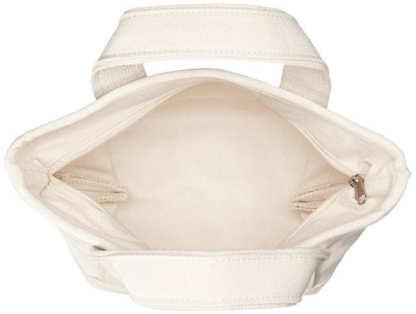 Mini Fabric Over The Shoulder Tote Bag Organic Plain White Convenient Handles