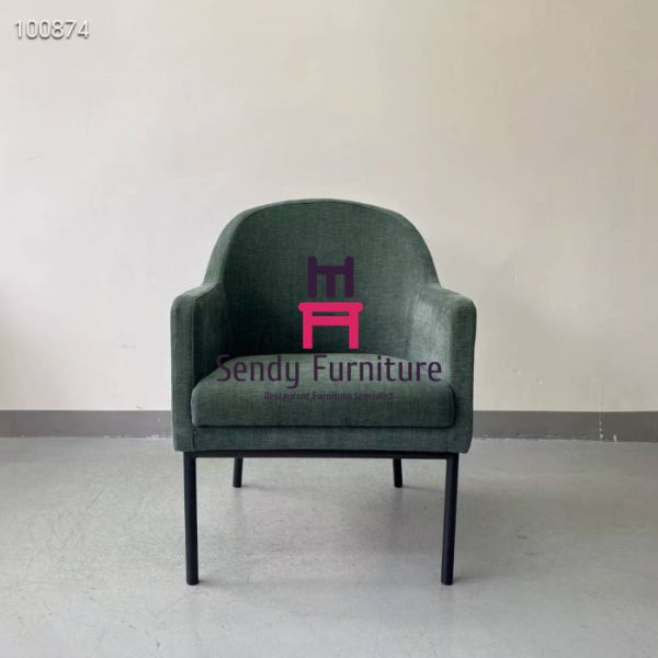 Metal Restaurant Chair | Versatile Oversized Fabric Dining Chair with Armrests