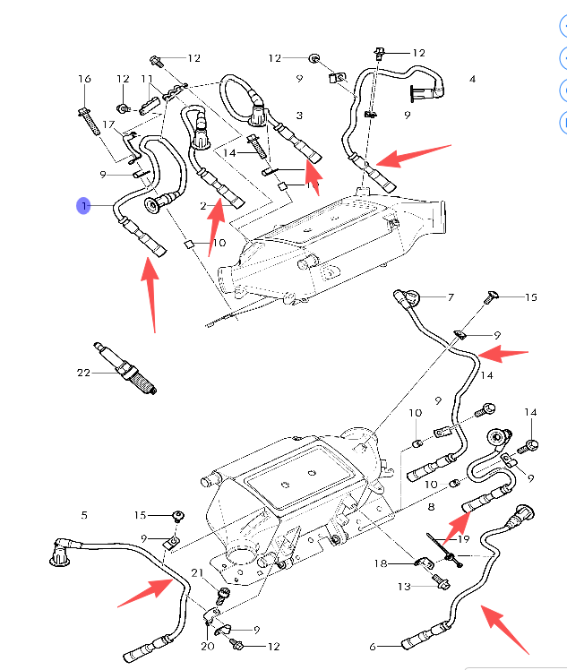 07V905409L Auto Parts Ignition Cable Kit Suitable for Bentley Mulsanne High-quality High-voltage Ignition Cable