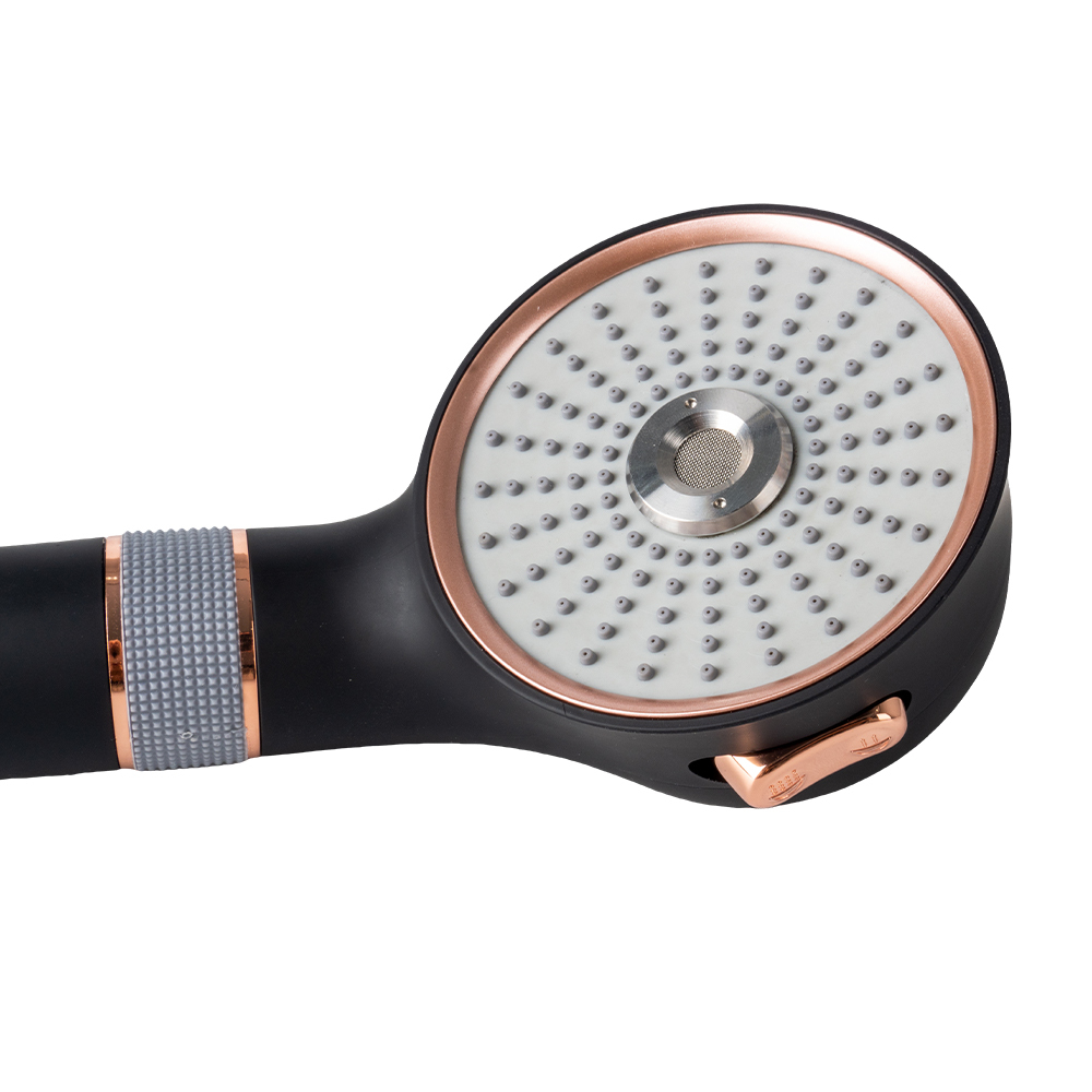 Black Rose Gold Micro Nano Bubble Shower Head 3 Spray Modes Water Saving Handheld Shower