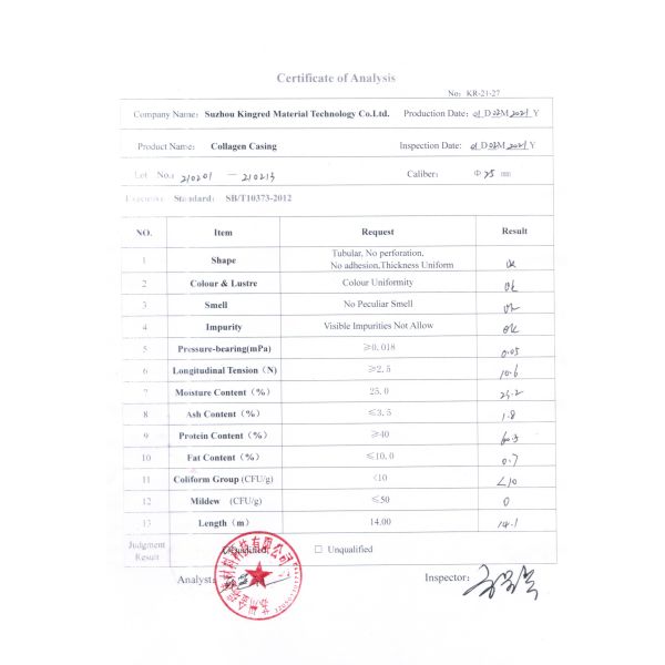 Пищевые продукты различных размеров Коллагенные корпуса для хотдогов