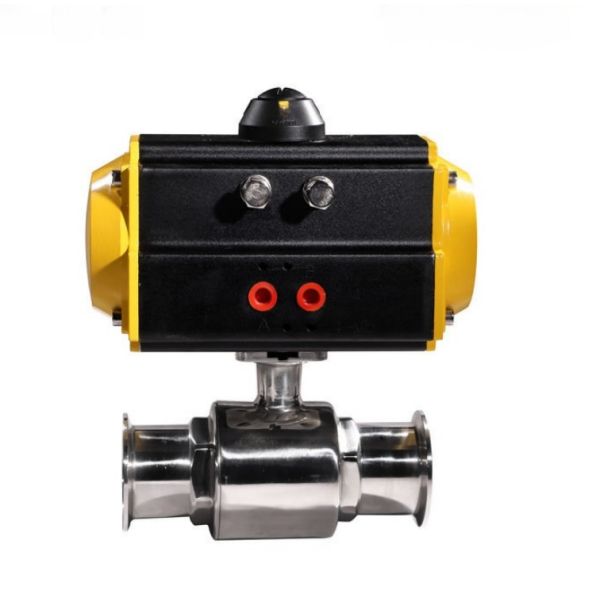 Food Grade 2 Way Stainless Steel Sanitary Pneumatic Ball Valve Tri Clamp Quick Connection Sanitary Ball Valve