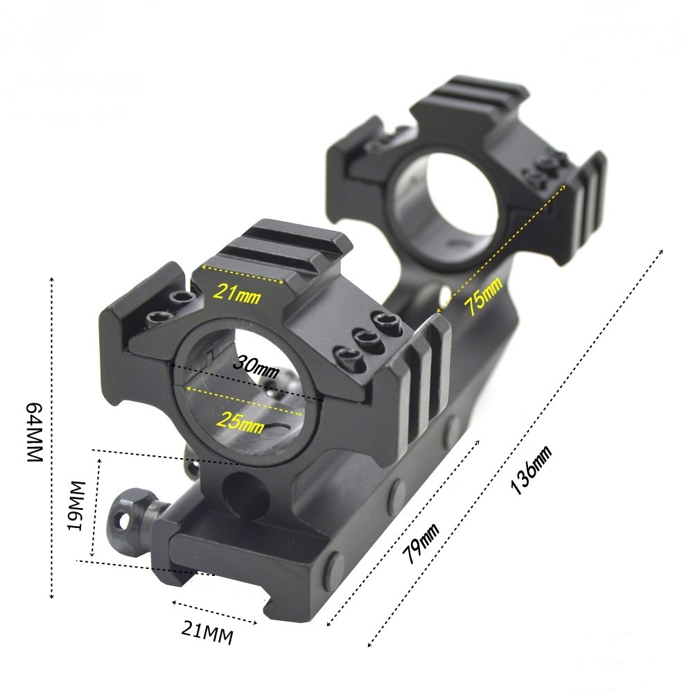 Черные кольца объема ARS и кольца ткача 30mm рельса держателей Tri