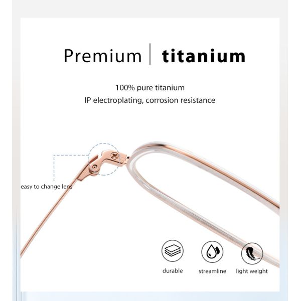 CE стекел титана ацетата прямоугольный снабженный ободком с заменимыми объективами