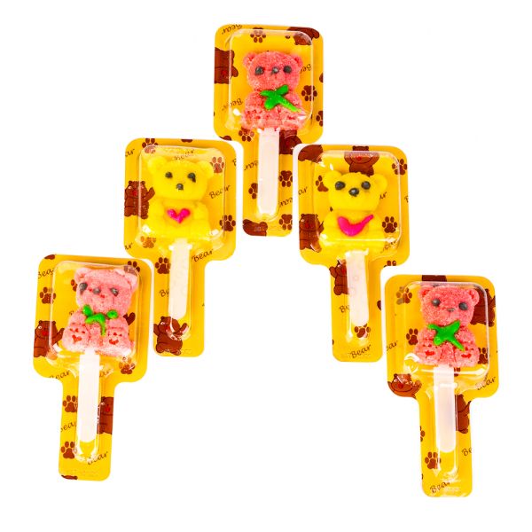 Lollipop Candy Fruit Flavor Bear Shape Soft Texture Gummy Candies Rich in Vitamin C