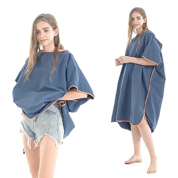 Custom Adult Microfiber Poncho Towel Hooded Beach Towel Swim Changing Robe Surf