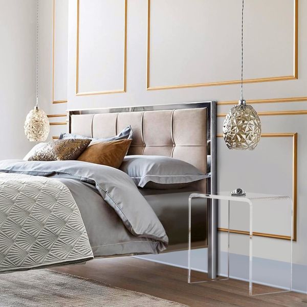 High Transparency Acrylic Side Table U Shape Multipurpose Use Lucite Coffee Table