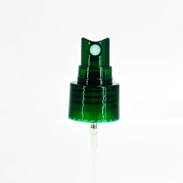 24mm 24/410 Green Plastic Long Nozzle Oral Nasal Spray Pump Head With Half Cap