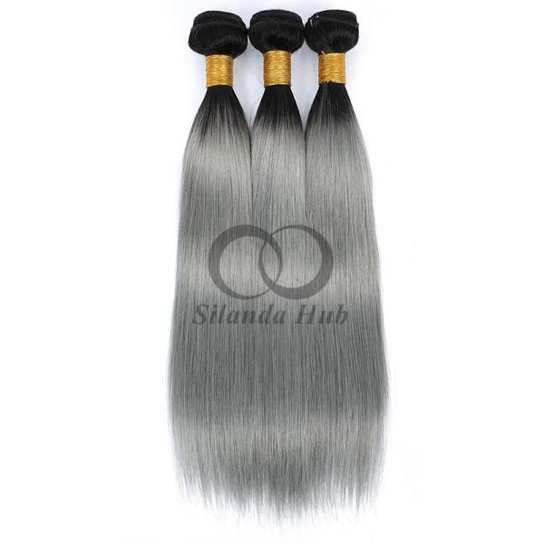 #T1B/Grey Straight Remy Human Hair Bundles Sew In Weave Bundles Brazilian Bundle Deals