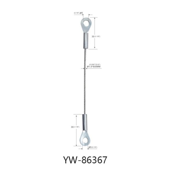 1.2mm Dia Stainless Steel Wire Rope Sling With Loop And Loop Screw Accessory YW86365
