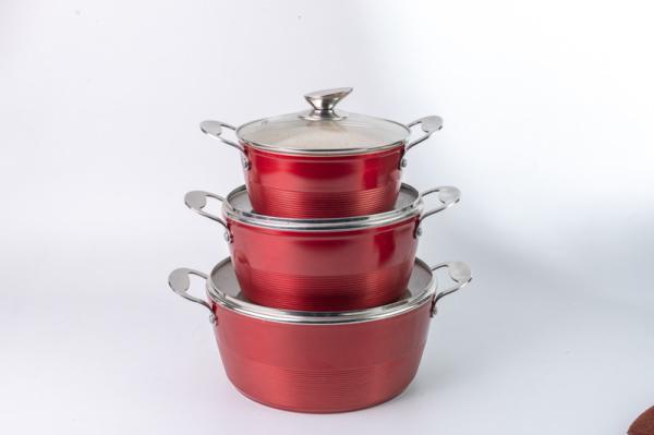 Bakelite Handle Aluminium Stock Pot With Clear Lid 2.0mm Thickness