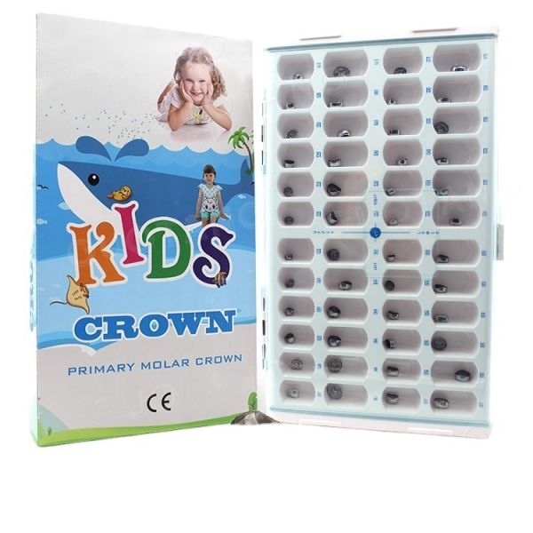 良いプリフォーム プライマリ モラー 臨時キット ステンレス 鋼 金属 歯科 子供 クラウン 48サイズ 保存期間 2年