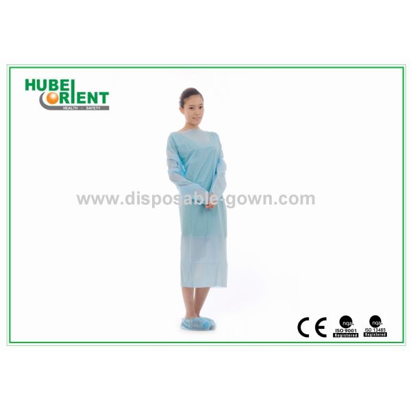 Anti-Dust Blue Disposable use Protective Gowns with thumb cuffs/Safety Protective Clothing