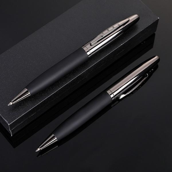 Twist Type Business Metal Ball Point Pen 1.0mm Textured Grey Pen Barrel Signature Pen